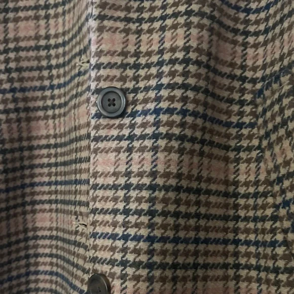 Abercrombie and Fitch Brown Plaid Trench Coat - Picture 3 of 4